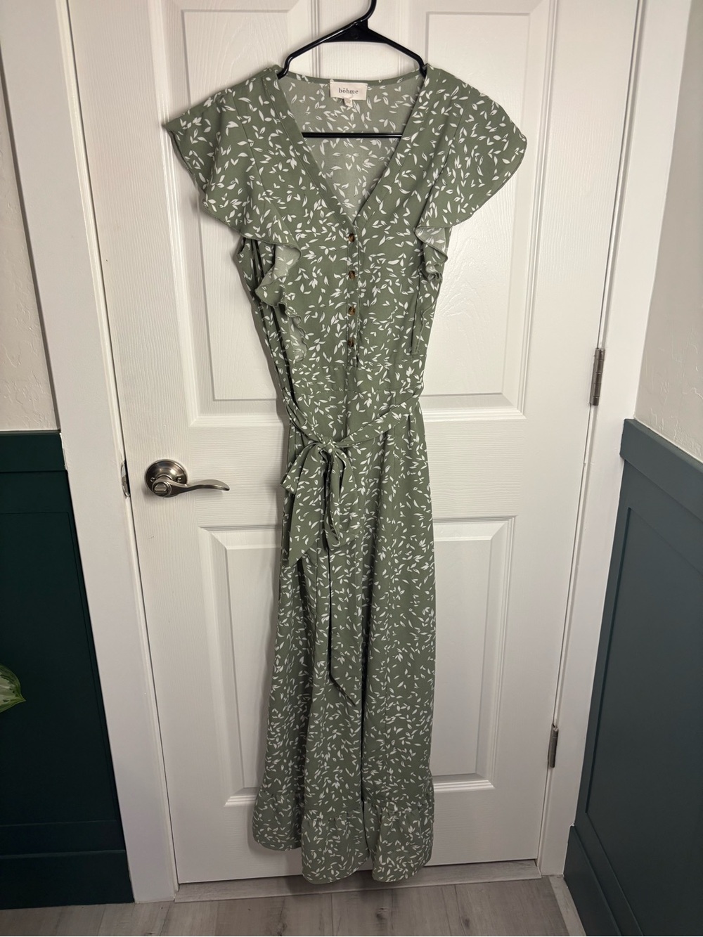 bohme Sage Green Floral Maxi Dress – XS - Picture 2 of 12